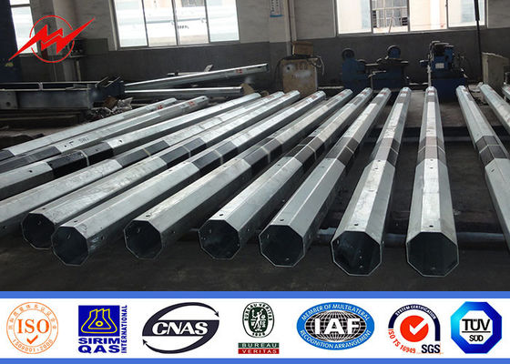 Distribution Line 9m 5.5mm Tubular Steel Pole With FRP supplier