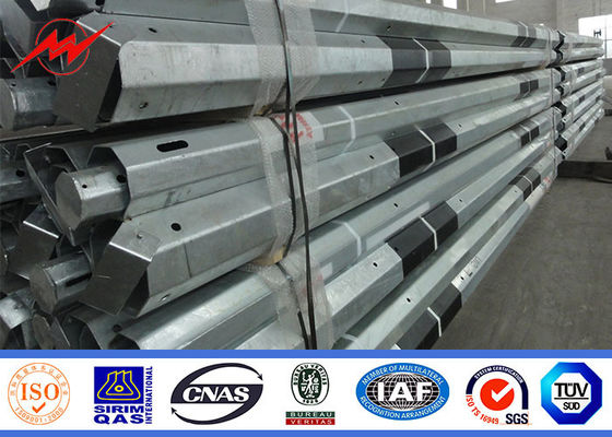 HDG Transmission Line 10MM 160km/H Steel Tubular Pole supplier