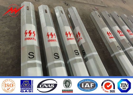 Distribution Line 9m 5.5mm Tubular Steel Pole With FRP supplier