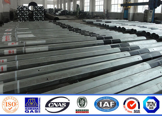 35ft 40ft Electric Transmission Pole Hot Dip Galvanized Power Distribution Steel supplier