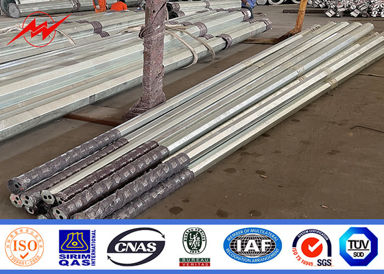 Hot Dip Galvanized Power Transmission Poles with Automatic Submerged Arc Welding Technique Durable Construction supplier