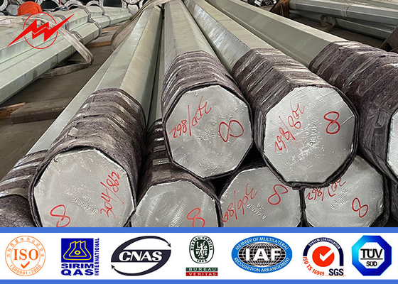Hot Dip Galvanized Power Transmission Poles with Automatic Submerged Arc Welding Technique Durable Construction supplier