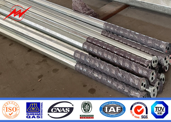 Galvanized Distribution Steel Pole 30FT 9150mm 3.0mm Thickness supplier