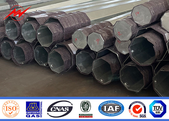 Hot Dip Galvanized Power Transmission Poles with Automatic Submerged Arc Welding Technique Durable Construction supplier