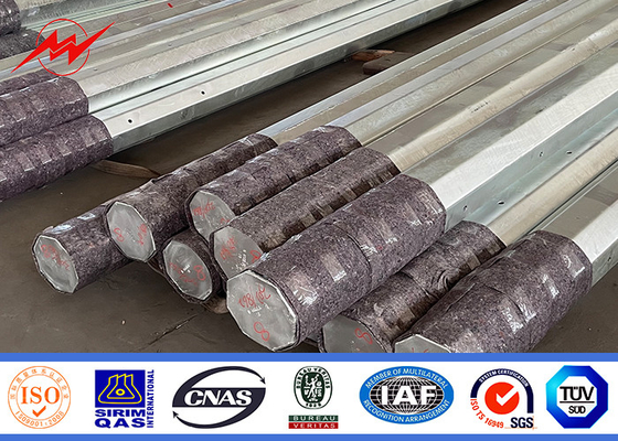 Galvanized Distribution Steel Pole 30FT 9150mm 3.0mm Thickness supplier