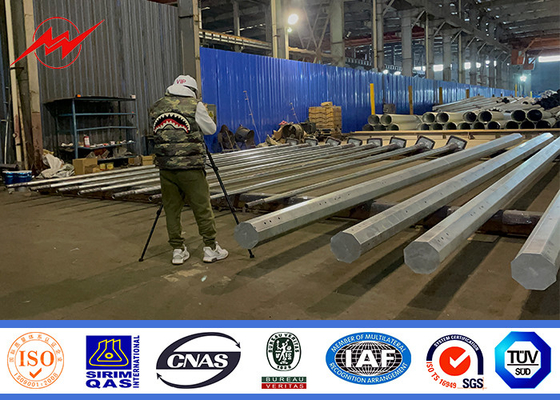 35ft 500kg 750kg Tubular Steel Pole 2.75 / 3mm Thick Hot Dip Galvanized supplier