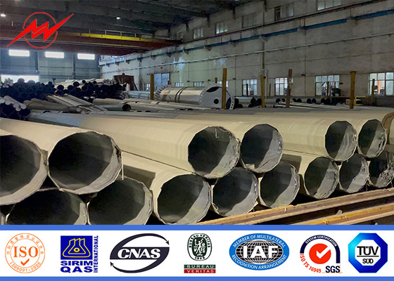 14m Long Single Section Steel Power Pole With Seamless Welding For Aesthetic Appeal In Philippines supplier