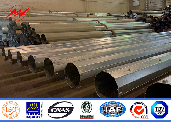 Q345 Steel Power Pole With Hot Galvanized Anti-Corrosion Treatment supplier