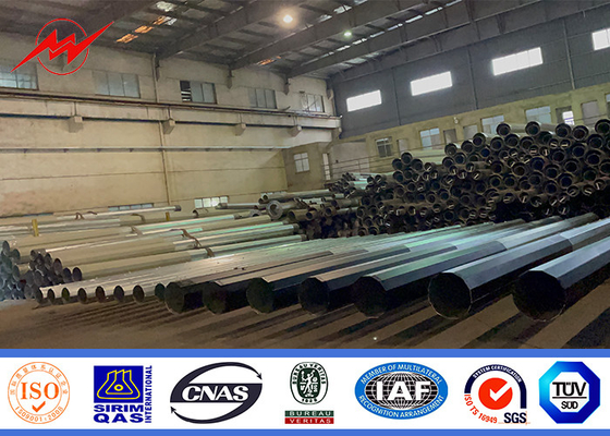 35ft 500kg 750kg Tubular Steel Pole 2.75 / 3mm Thick Hot Dip Galvanized supplier