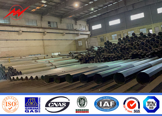 Q345 Steel Power Pole With Hot Galvanized Anti-Corrosion Treatment supplier