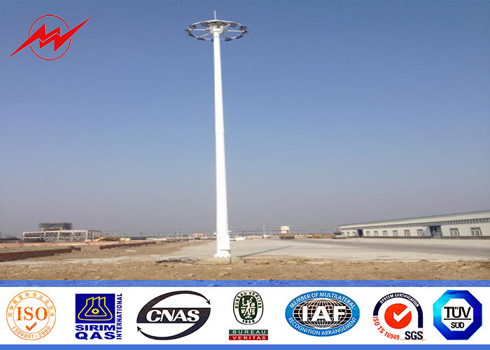 High Mast Panel Conical galvanized 25M High Mast Pole with round lantern panel for ...