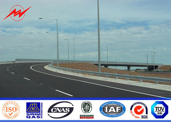 6M-12M height Street Light Pole degisn hot dip galvanized surface