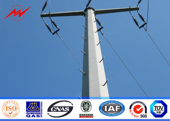 10M galvanized steel Electrical Power Pole for transmission 69KV line