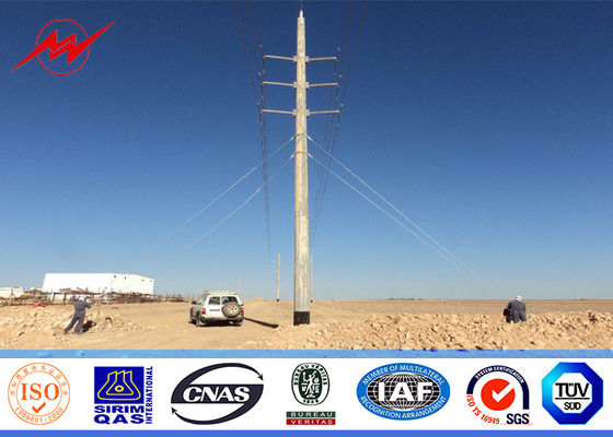 8M powder coating Electrical Power Pole for distribution and transmission line