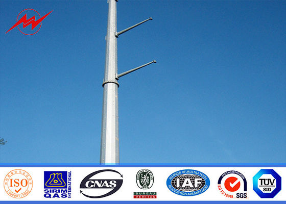 8M powder coating Electrical Power Pole for distribution and transmission line