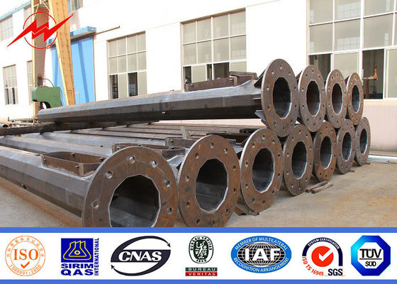 Windproof Hot Dip Galvanized High Mast Tower , Airport Metal Light Pole