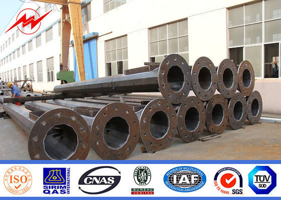 Windproof Hot Dip Galvanized High Mast Tower , Airport Metal Light Pole