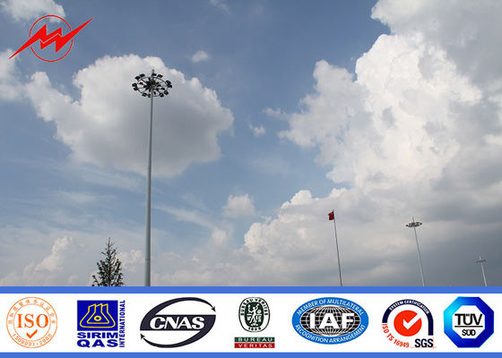 50m painting high mast pole sports center lighting with lifting system