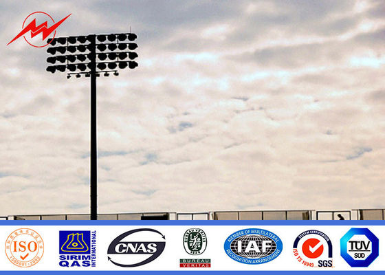 30m painting stadium high mast pole airport lighting with winch