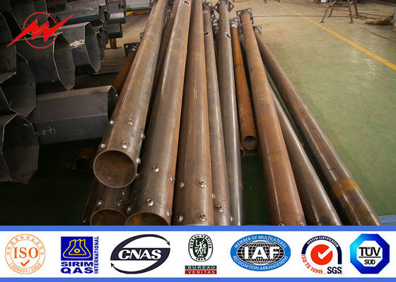 12m double arm hot dip galvanized steel pole for street light