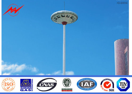 Conical Painting 35M  High Mast Pole for Seaport Lighting with Winch