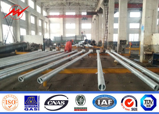 7m double arm hot dip galvanized steel pole for street lighting