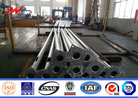 7m double arm hot dip galvanized steel pole for street lighting