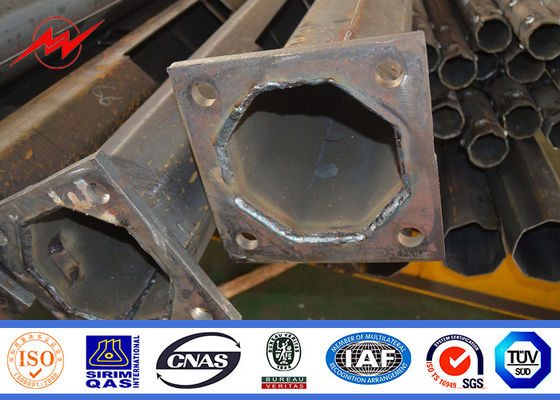 Dual Outreach 12M Galvanized Steel Pole Powder Coating for Road Lighting