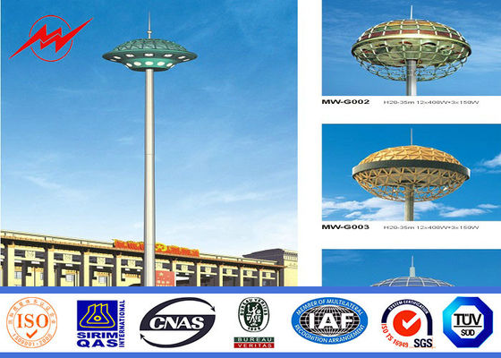 8 Sides 4mm Painting 35M  High Mast Pole for Plaza Lighting with Winch