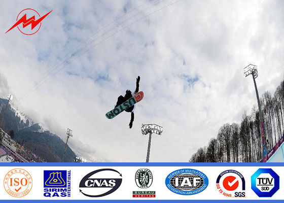 25m concial high mast pole plaza lighting with lifting system