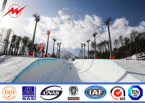 35m round high mast pole for park lighting with lifting system