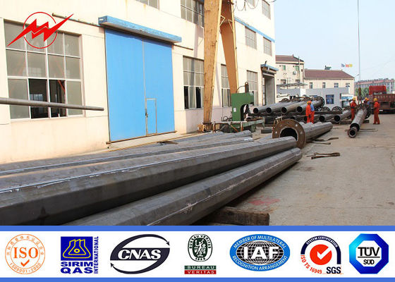 40m polygonal high mast pole sports center lighting with winch