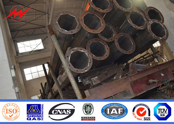 Single Arm 15M Galvanized Steel PolePainting for High Way Lighting