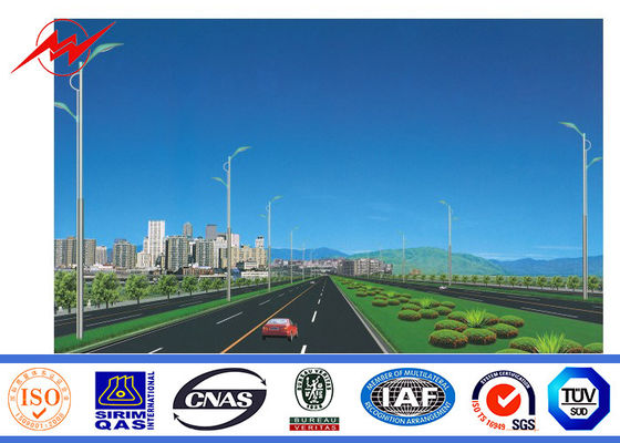 5mm 2.75mm thickness dual bracket Galvanized Steel Pole for pathway light