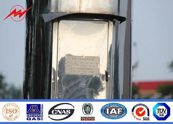 25 meter multisided powder coated high mast pole with 6*1000 Watt HPS