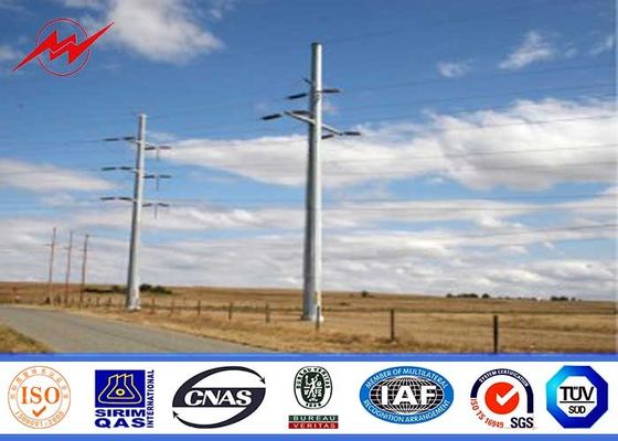 conical 11m  Q235 material electric power pole galvanized single section