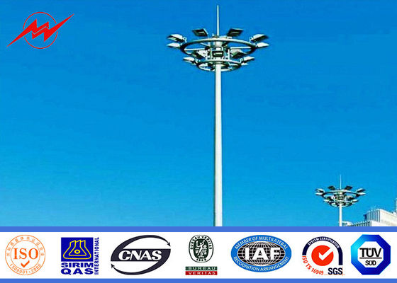 20m polygonal high mast pole sports center lighting with lifting system