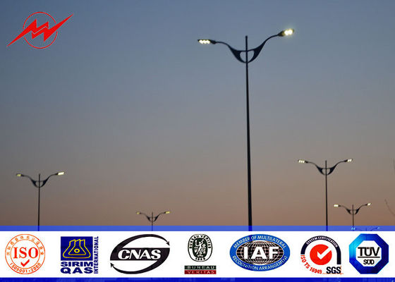 7m height solar street light poles galvanized for street highway lighting