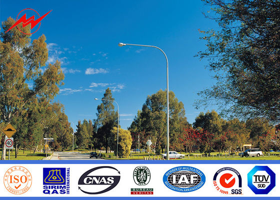 Powder Coating 3.75mm Galvanized Steel Pole One Section for Plaza Lighting