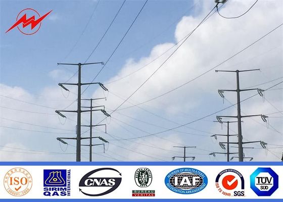 Professional Polygonal Tubular / Lattice Steel Electrical Power Pole For Line