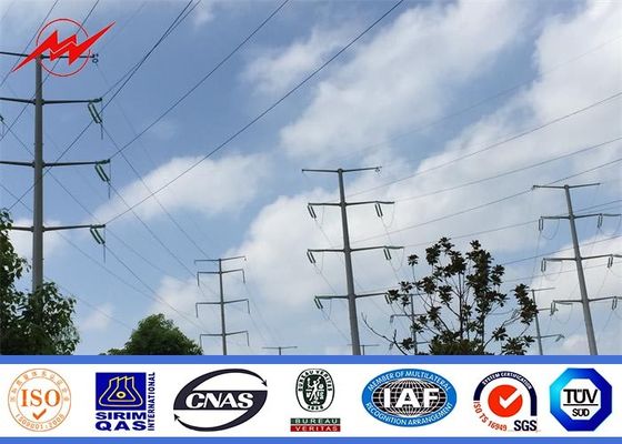 Electricity Utilities Polygonal Electrical Power Pole For 110 KV Transmission
