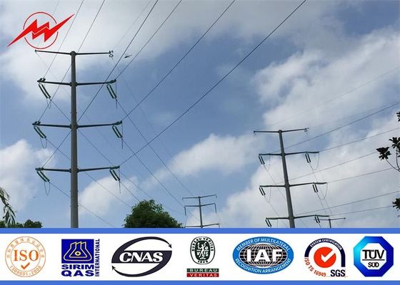 Electricity Utilities Polygonal Electrical Power Pole For 110 KV Transmission