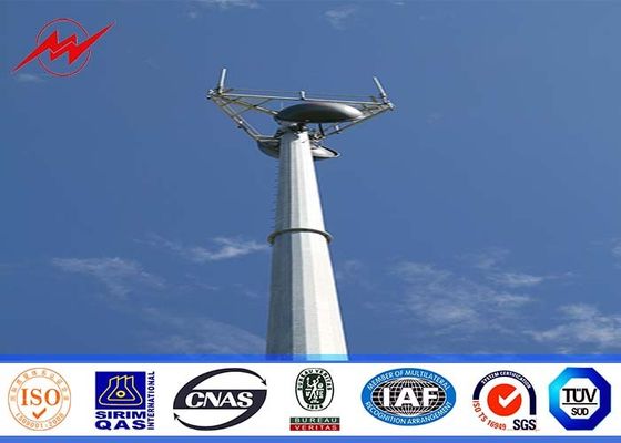 Steel 100ft Mono Pole Mobile Cell Phone Tower / Tapered / Flanged Steel Poles