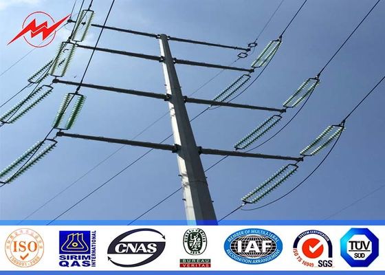 30ft 66kv small height Steel Utility Pole for Power Transmission Line with double arms