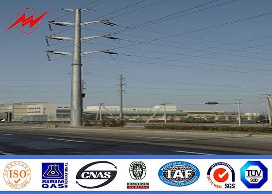 16sides 8m 5KN Steel Utility Pole for overhead transmission line power with anchor bolt