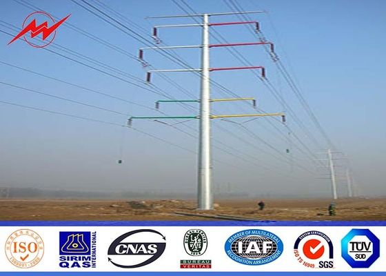 13M 6.5KN 3mm Steel Utility Pole for 230kv termination tower with galvanization surface