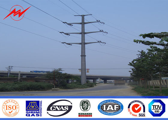 15M Height 6mm Thickness Bitumen Floodlight Pole For High Voltage Transmission Line