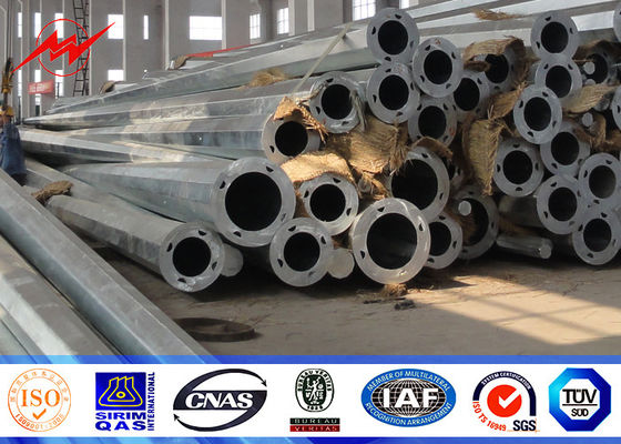 Q235 Steel Conical Transmission Steel Tubular Poles With ASTM A123 Galvanization