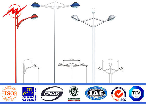 Waterproof Hot Dip Galvanization 9m Solar Light Poles for Highway Lighting