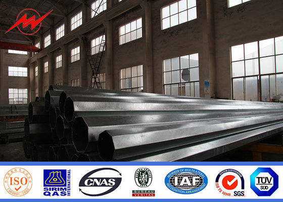 Q345 40ft 3mm Thickness Steel Utility Pole Hardware With 2m Cross Arm